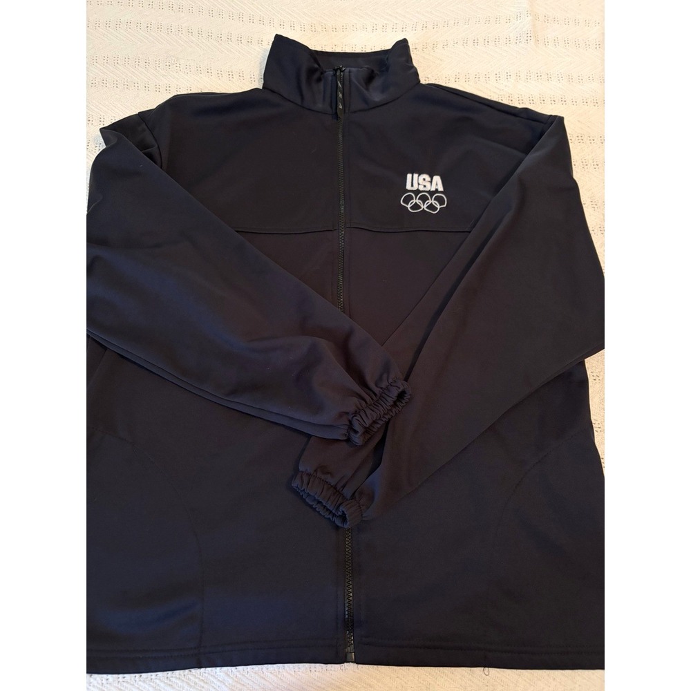 Team USA Olympic Full Zip Navy Blue Jacket Size XL USA Fleece Lined Athletic